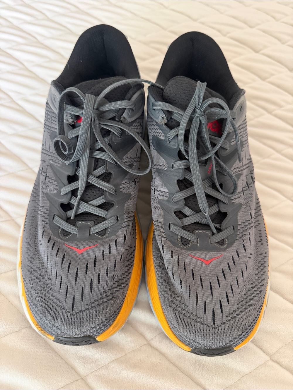 Men’s Hoka Gaviota 4 Athletic Shoes, Grey w/color trim, size 12